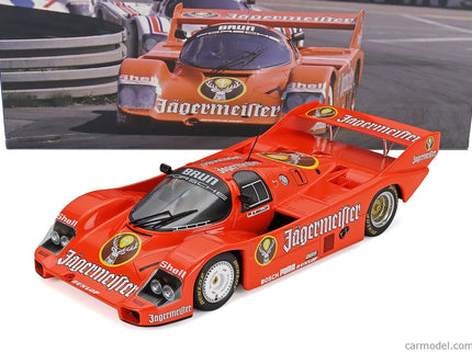 Porsche 956B Jagermeister Team Brun Motorsport N°1 3. Miesto 200 Miles Norisring 1984 Stefan Bellof 1:18 Werk83 oranžová
