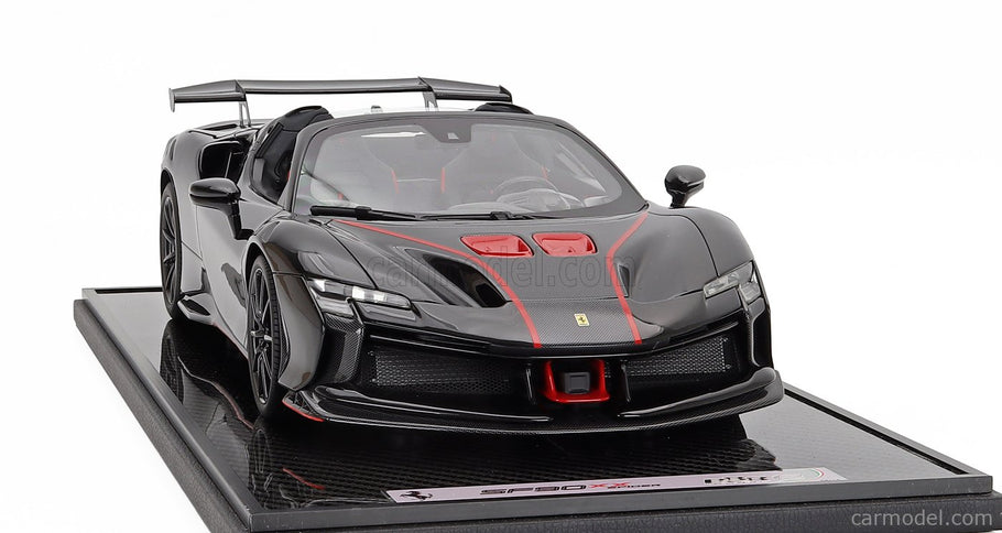 Ferrari SF90 XX Stradale Spider 2024 1:12 BBR Models NERO DAYTONA - RED CARBON BLACK