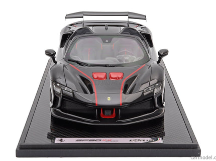 Ferrari SF90 XX Stradale Spider 2024 1:12 BBR Models NERO DAYTONA - RED CARBON BLACK