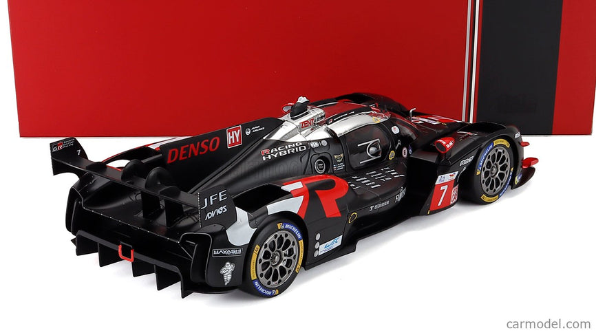 Toyota GR010 3.5L V6 Turbo Hybrid Team Gazoo Racing N°7 2. Miesto 24h Le Mans 2024 Kamui Kobayashi - Jose Maria Lopez - Nyck De Vries 1:18 IXO Models čierna