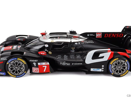 Toyota GR010 3.5L V6 Turbo Hybrid Team Gazoo Racing N°7 2. Miesto 24h Le Mans 2024 Kamui Kobayashi - Jose Maria Lopez - Nyck De Vries 1:18 IXO Models čierna