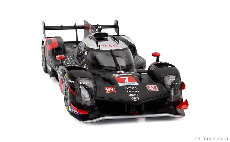 Toyota GR010 3.5L V6 Turbo Hybrid Team Gazoo Racing N°7 2. Miesto 24h Le Mans 2024 Kamui Kobayashi - Jose Maria Lopez - Nyck De Vries 1:18 IXO Models čierna