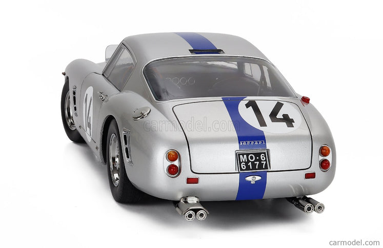 Ferrari 250GT Swb 3.0L V12 Coupe Team Noblet N°14 3. Miesto 24h Le Mans 1961 Pierre Noblet - Jean Guichet 1:12 KK Scale strieborná modrá