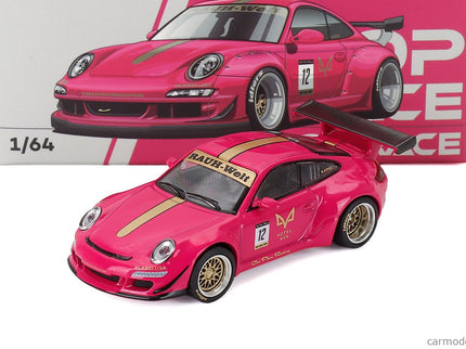 Porsche 911 997 Coupe RWB Rauh Welt 2007 1:64 Pop Race ružová
