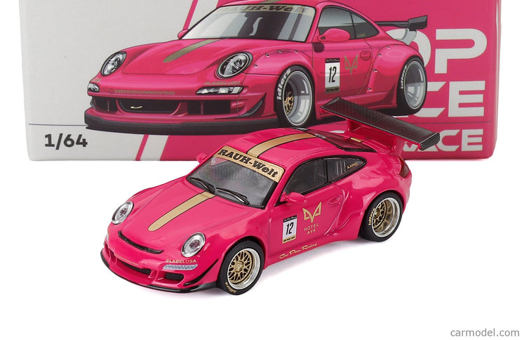 Porsche 911 997 Coupe RWB Rauh Welt 2007 1:64 Pop Race ružová