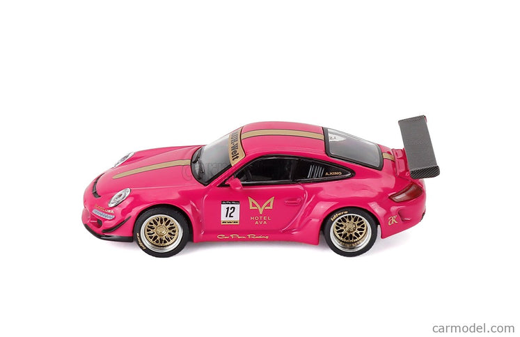 Porsche 911 997 Coupe RWB Rauh Welt 2007 1:64 Pop Race ružová