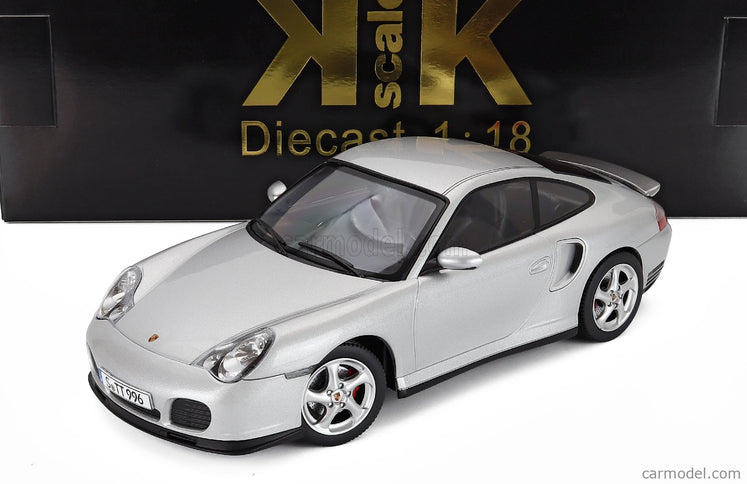 Porsche 911 996 Turbo Coupe 2000 1:18 KK Scale strieborná