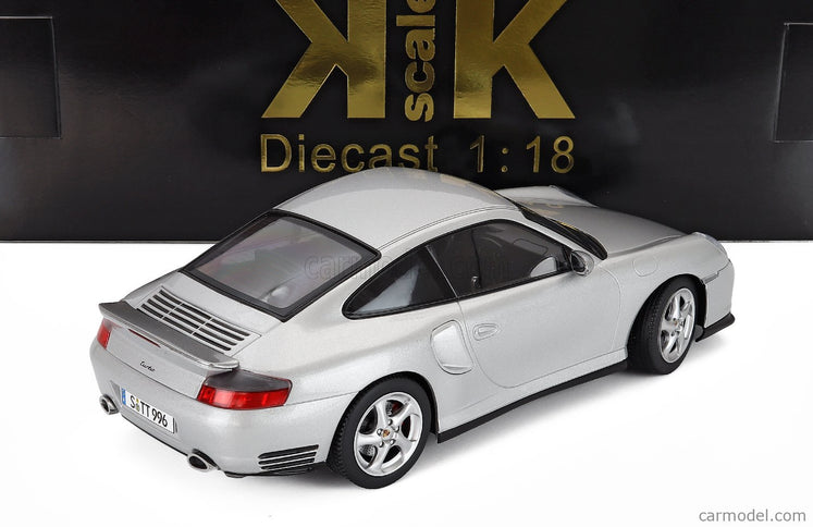 Porsche 911 996 Turbo Coupe 2000 1:18 KK Scale strieborná