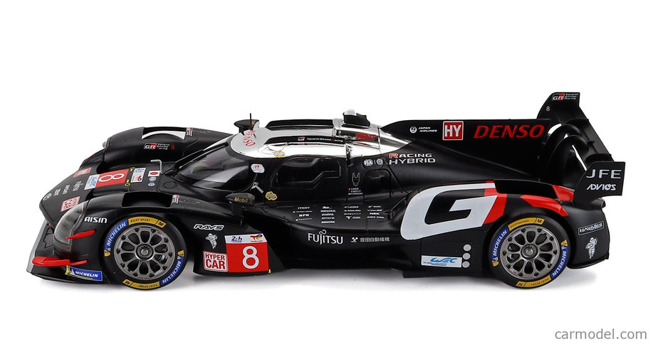 Toyota GR010 3.5L V6 Turbo Hybrid Team Gazoo Racing N°8 24h Le Mans 2024 Sebastian Buemi - Brendon Hartley - Ryo Hirakawa 1:18 IXO Models čierna
