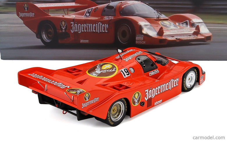Porsche 956B Jagermeister Team Brun Motorsport N°19 Víťaz 1000km Imola 1984 Hans Joachim Stuck - Stefan Bellof 1:18 Werk83 oranžová