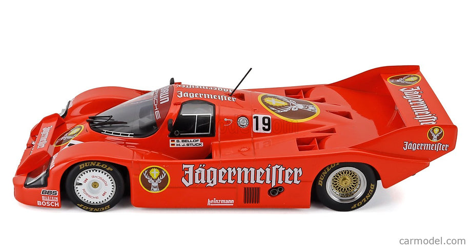 Porsche 956B Jagermeister Team Brun Motorsport N°19 Víťaz 1000km Imola 1984 Hans Joachim Stuck - Stefan Bellof 1:18 Werk83 oranžová