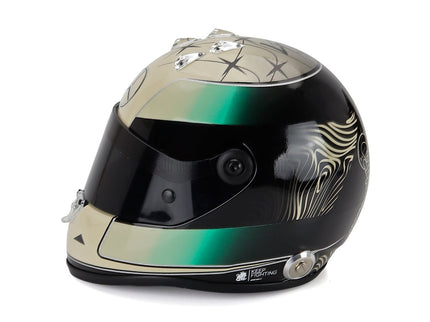 Schuberth Helmet Helma F1 Mick Schumacher Team AMG Petronas Motorsport N°47 (third Pilot) Sezóna 2024 1:2 Mini Helmet zlatá zelená čierna