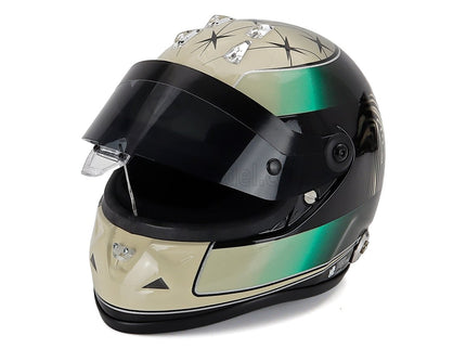 Schuberth Helmet Helma F1 Mick Schumacher Team AMG Petronas Motorsport N°47 (third Pilot) Sezóna 2024 1:2 Mini Helmet zlatá zelená čierna