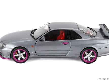 Nissan Skyline GT-R (BNR34) Coupe 1999 1:18 Solido sivá