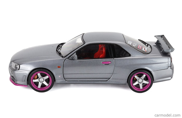 Nissan Skyline GT-R (BNR34) Coupe 1999 1:18 Solido sivá