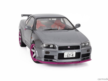 Nissan Skyline GT-R (BNR34) Coupe 1999 1:18 Solido sivá