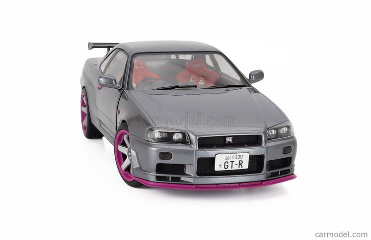 Nissan Skyline GT-R (BNR34) Coupe 1999 1:18 Solido sivá