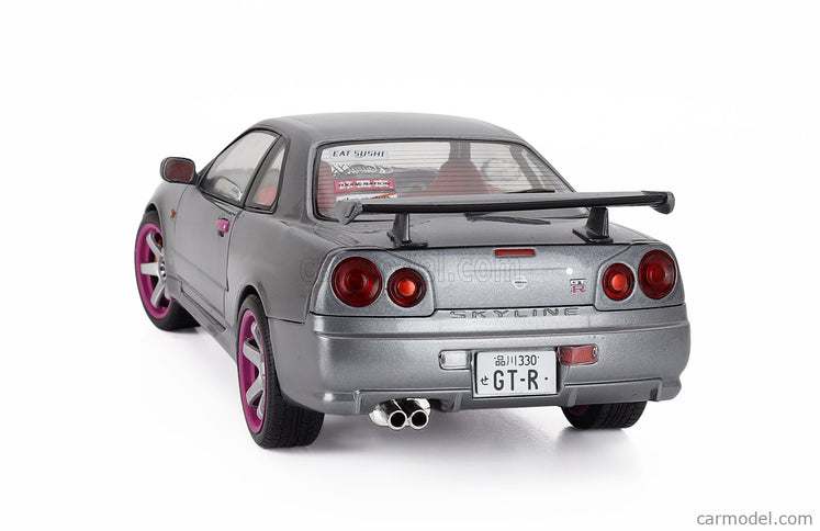 Nissan Skyline GT-R (BNR34) Coupe 1999 1:18 Solido sivá