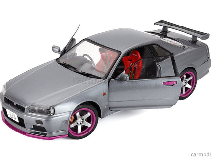 Nissan Skyline GT-R (BNR34) Coupe 1999 1:18 Solido sivá