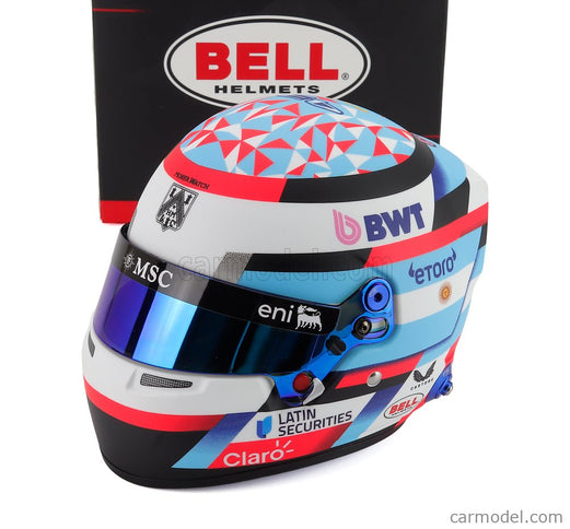 Bell Helmet Franco Colapinto 2026 F1 Team Bwt Alpine N°43 1:2 Mini Helmet svetlomodrá fialová
