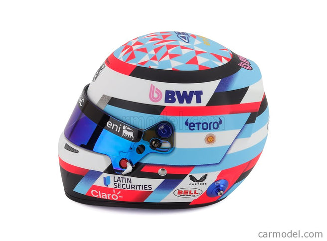 Bell Helmet Franco Colapinto 2026 F1 Team Bwt Alpine N°43 1:2 Mini Helmet svetlomodrá fialová