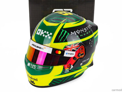 Bell Helmet Oscar Piastri 2026 F1 Australian GP Team Mclaren Mastercard N°81 1:2 Mini Helmet žltá zelená