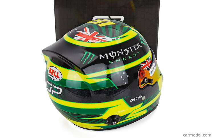 Bell Helmet Oscar Piastri 2026 F1 Australian GP Team Mclaren Mastercard N°81 1:2 Mini Helmet žltá zelená