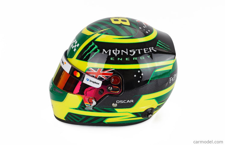 Bell Helmet Oscar Piastri 2026 F1 Australian GP Team Mclaren Mastercard N°81 1:2 Mini Helmet žltá zelená