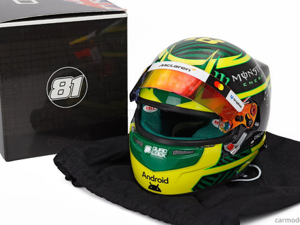 Bell Helmet Oscar Piastri 2026 F1 Australian GP Team Mclaren Mastercard N°81 1:2 Mini Helmet žltá zelená