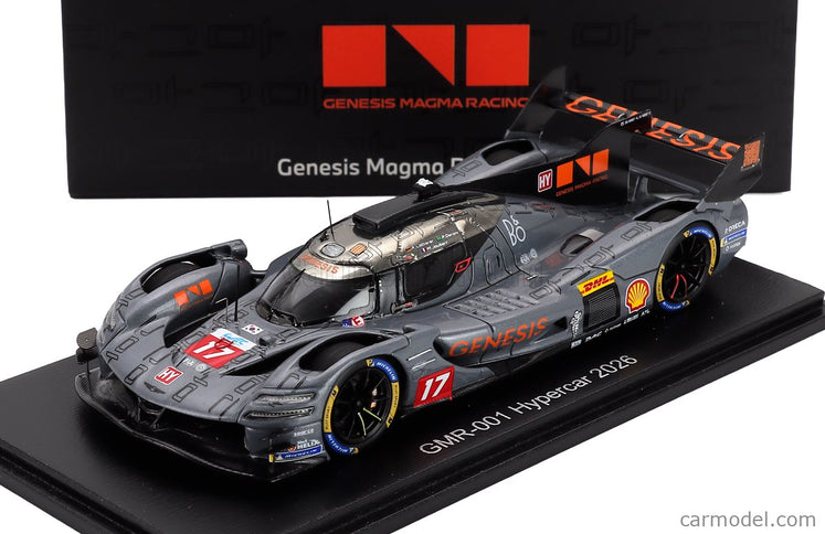 Genesis GMR-001 G8MR 3.2L V8 Turbo Team Genesis Magma Racing N°17 Wec Sezóna 2026 Pipo Derani - Mathys Jaubert - Andre' Lotterer 1:43 Spark Model matná sivá