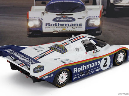 Porsche 956K N°2 Team Rothmans Víťaz 1000km Sandown Park Sportscar 1984 Stefan Bellof - Derek Bell 1:18 Werk83 biela modrá