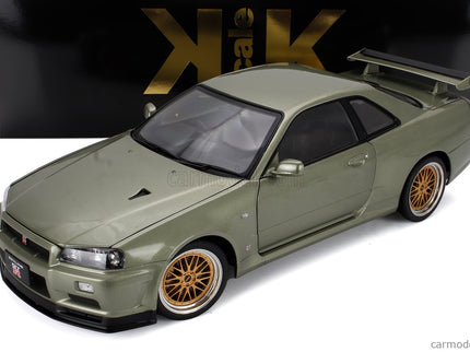 Nissan Skyline GT-R (R34) V-Spec Nur 2001 - Cerchi Bbs - Bbs Disky 1:12 KK Scale zelená metalická