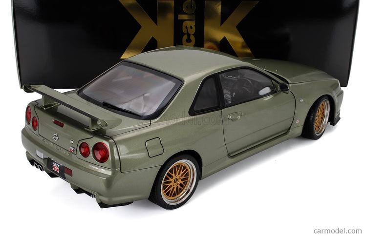 Nissan Skyline GT-R (R34) V-Spec Nur 2001 - Cerchi Bbs - Bbs Disky 1:12 KK Scale zelená metalická
