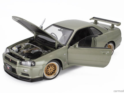 Nissan Skyline GT-R (R34) V-Spec Nur 2001 - Cerchi Bbs - Bbs Disky 1:12 KK Scale zelená metalická