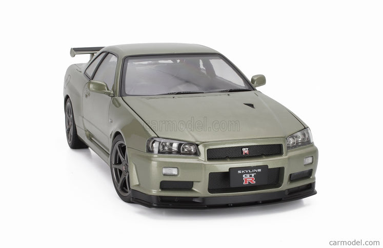 Nissan Skyline GT-R (R34) V-Spec Nur 2001 - Cerchi Oem - Oem Disky 1:12 KK Scale zelená metalická
