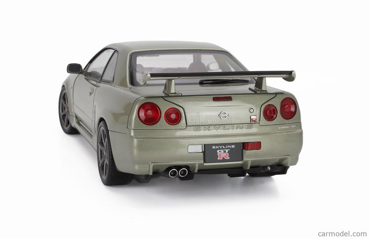 Nissan Skyline GT-R (R34) V-Spec Nur 2001 - Cerchi Oem - Oem Disky 1:12 KK Scale zelená metalická