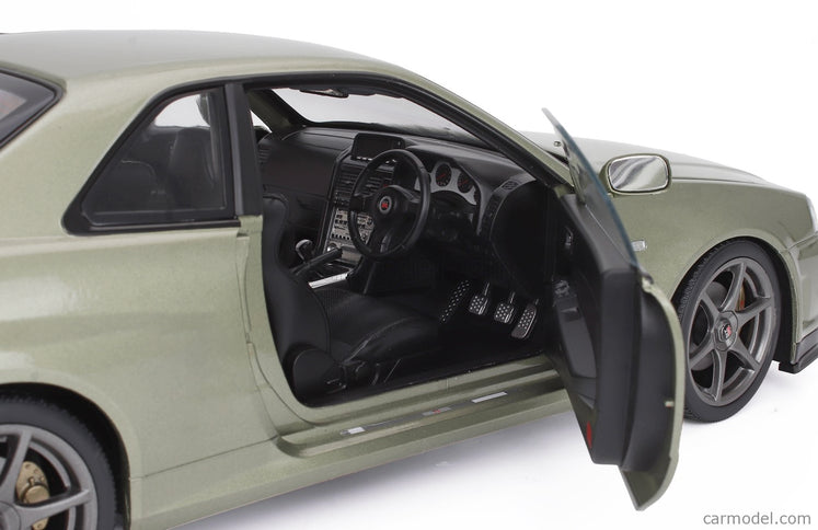 Nissan Skyline GT-R (R34) V-Spec Nur 2001 - Cerchi Oem - Oem Disky 1:12 KK Scale zelená metalická