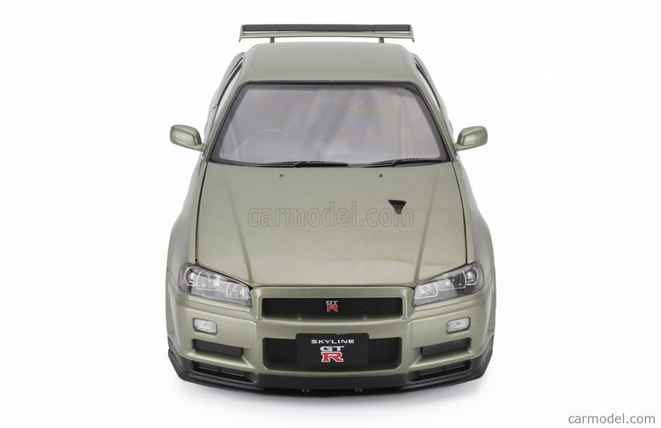 Nissan Skyline GT-R (R34) V-Spec Nur 2001 - Cerchi Oem - Oem Disky 1:12 KK Scale zelená metalická