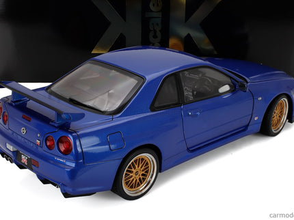 Nissan Skyline GT-R (R34) V-Spec II 2001 - Cerchi Bbs - Bbs Disky 1:12 KK Scale modrá metalická