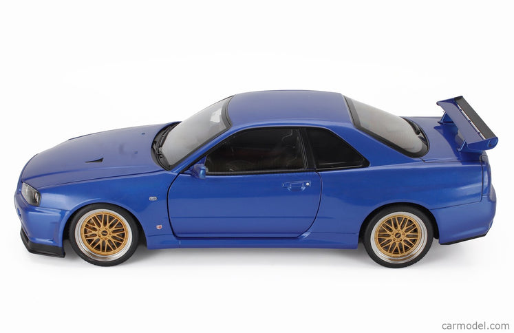 Nissan Skyline GT-R (R34) V-Spec II 2001 - Cerchi Bbs - Bbs Disky 1:12 KK Scale modrá metalická