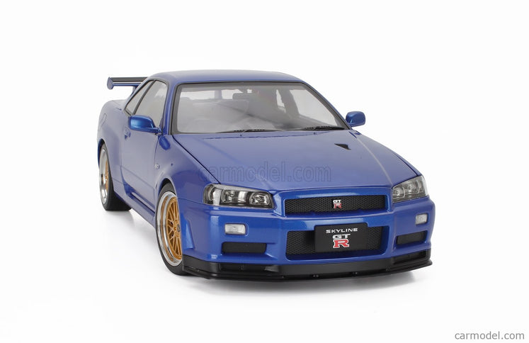 Nissan Skyline GT-R (R34) V-Spec II 2001 - Cerchi Bbs - Bbs Disky 1:12 KK Scale modrá metalická