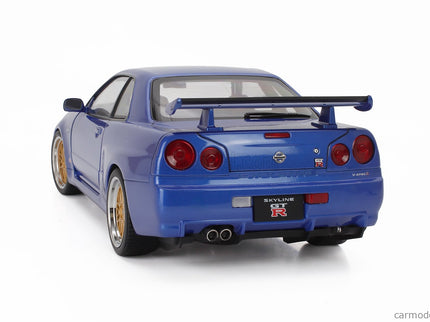 Nissan Skyline GT-R (R34) V-Spec II 2001 - Cerchi Bbs - Bbs Disky 1:12 KK Scale modrá metalická