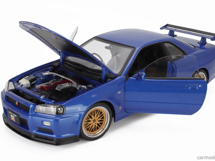 Nissan Skyline GT-R (R34) V-Spec II 2001 - Cerchi Bbs - Bbs Disky 1:12 KK Scale modrá metalická