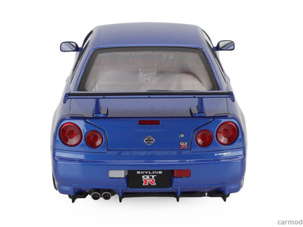 Nissan Skyline GT-R (R34) V-Spec II 2001 - Cerchi Bbs - Bbs Disky 1:12 KK Scale modrá metalická