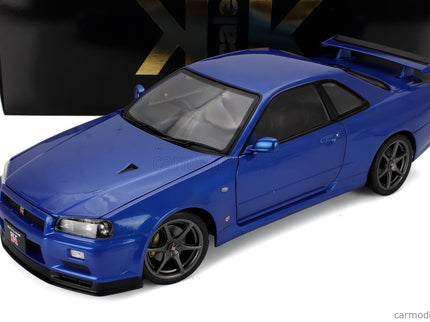 Nissan Skyline GT-R (R34) V-Spec II 2001 - Cerchi Oem - Oem Disky 1:12 KK Scale modrá metalická