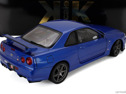Nissan Skyline GT-R (R34) V-Spec II 2001 - Cerchi Oem - Oem Disky 1:12 KK Scale modrá metalická