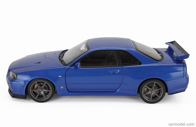 Nissan Skyline GT-R (R34) V-Spec II 2001 - Cerchi Oem - Oem Disky 1:12 KK Scale modrá metalická