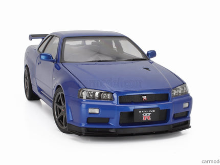 Nissan Skyline GT-R (R34) V-Spec II 2001 - Cerchi Oem - Oem Disky 1:12 KK Scale modrá metalická