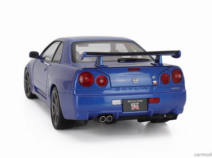 Nissan Skyline GT-R (R34) V-Spec II 2001 - Cerchi Oem - Oem Disky 1:12 KK Scale modrá metalická