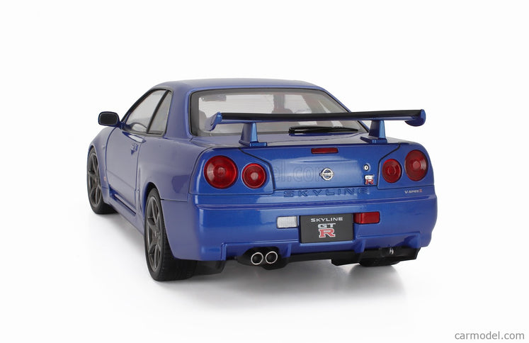 Nissan Skyline GT-R (R34) V-Spec II 2001 - Cerchi Oem - Oem Disky 1:12 KK Scale modrá metalická